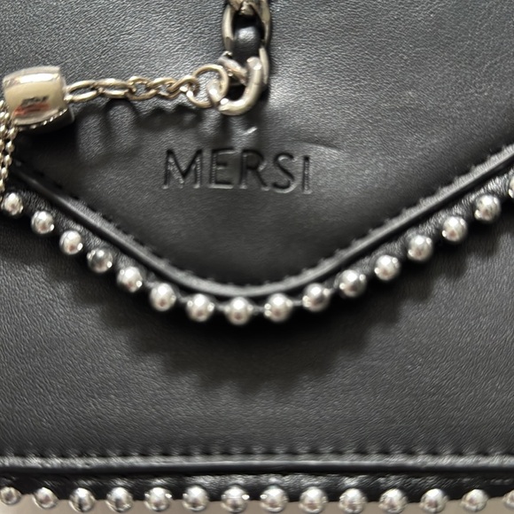 MERSI Black Studded Chain Shoulder Bag - Picture 2 of 5